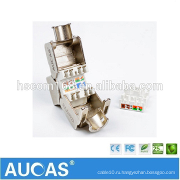 AUCAS CAT5E FTP Сетевой модуль Zinc Alloy / экранированный модуль гнезда трапецеидального искажения